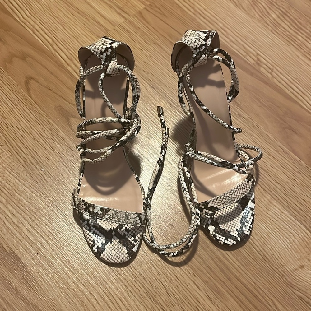 Snake print heels